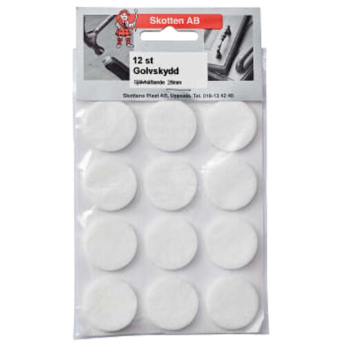 Möbeltassar Vit 28mm 12-p Skottens plast