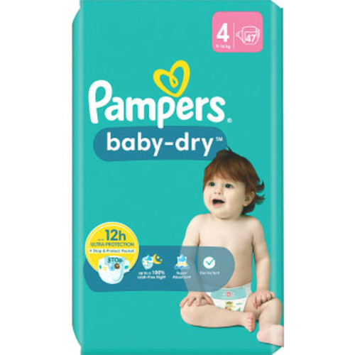 Blöjor Baby Dry 4 9-15kg 47-p Pampers