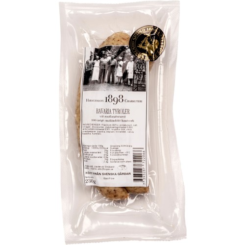 Kryddkorv Vit Rostbratwurst Bavaria Tyroler 230g Hirschmans Charkuteri