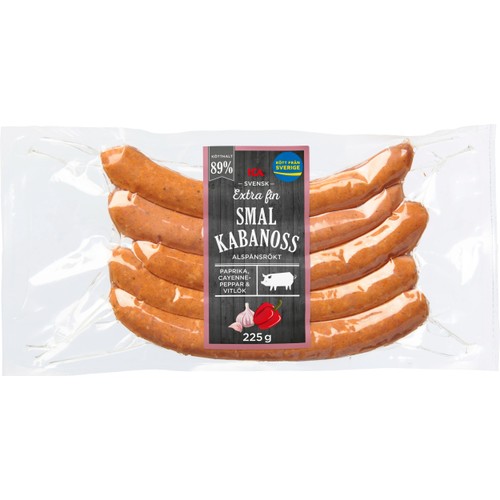 Kabanoss Smal Extra Fin 89% kötthalt 225g ICA