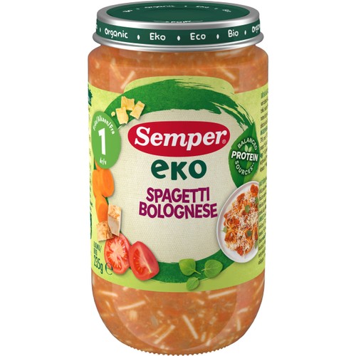 Barnmat Spagetti bolognese Eko 1år 235g Semper