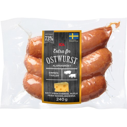 Ostwurst Extra FIn 73% Kötthalt 240g ICA