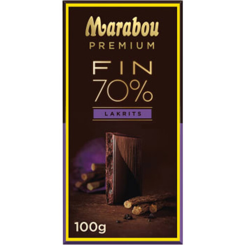 Chokladkaka Premium 70% kakao Saltlakrits 100g Marabou