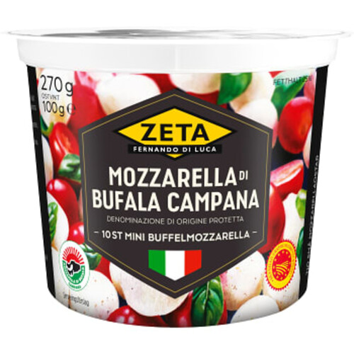 Mozzarella di Bufala campana Mini 10-p 100g Zeta