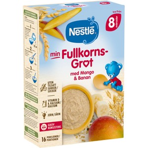 Barnmat Min Fullkornsgröt mango & banan 8m 16-port Nestle