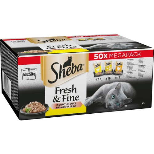 Kattmat Fresh & Fine  i sås 50x50g Sheba