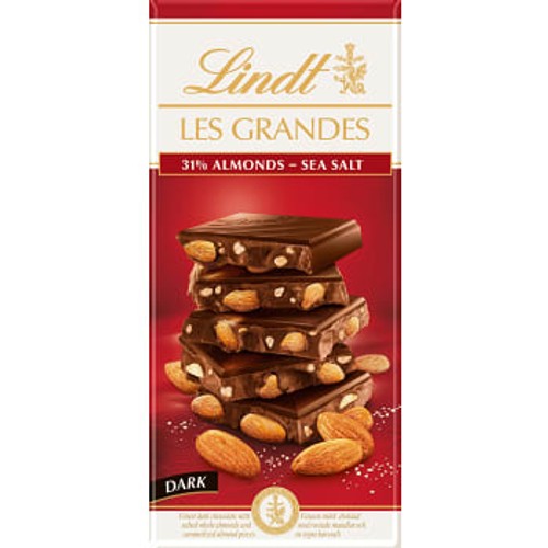 Chokladkaka LES GRANDES Mandel Havssalt Mörk 150g Lindt