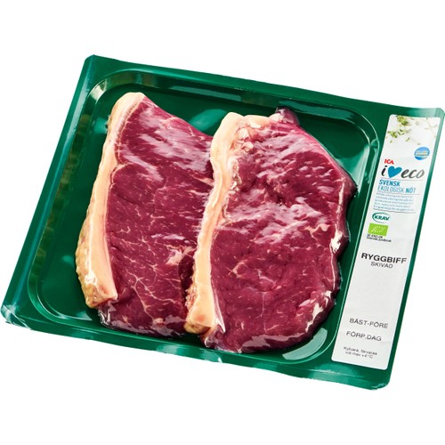 Ryggbiff skivad ca 400g KRAV ICA I love eco