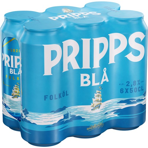 Öl Ljus Lager Folköl 2.8% 6x50cl Pripps Blå