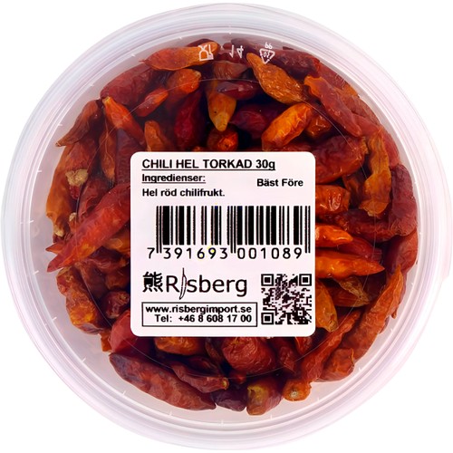 Chili Torkad Hel Piripiri 30g Risberg