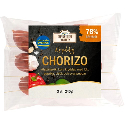 Kryddkorv Chorizo Kryddig 77% Kötthalt 240g Charkuterifabriken