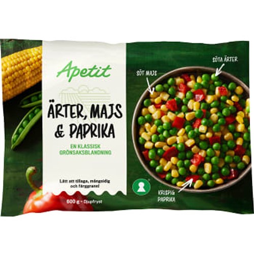 Ärter, Majs & Paprika 600g Apetit