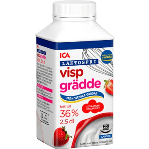 Vispgrädde Laktosfri 36% 2,5dl ICA