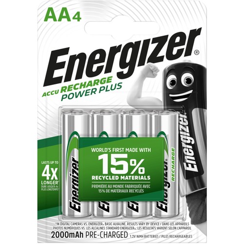 Batteri AA Laddbart 4-p Energizer Power Plus