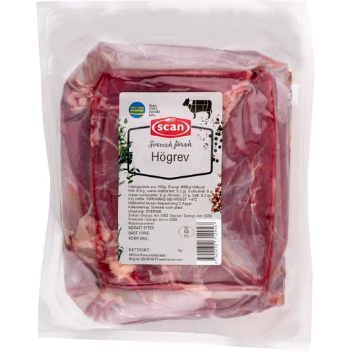 Högrev av nöt i bit ca 1,2kg Scan