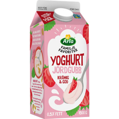 Fruktyoghurt Jordgubb Familjefavoriter 0,5% 1500g Arla®