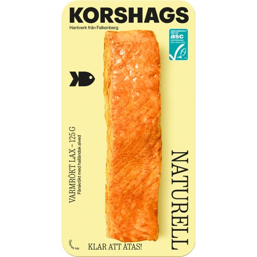 Laxfilé Färsk Varmrökt Naturell 125g Miljömärkt Korshags