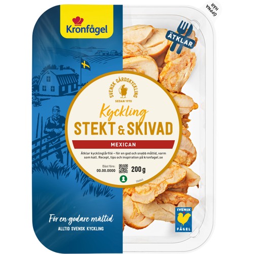 Kycklinglårfilé stekt & skivad Mexican 200g Kronfågel