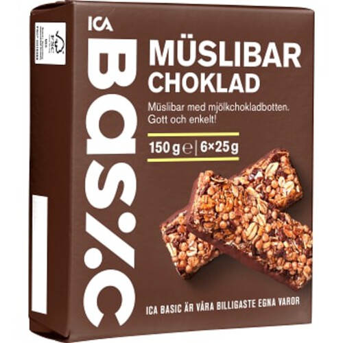 Muslibar Choklad 6-p 150g ICA Basic