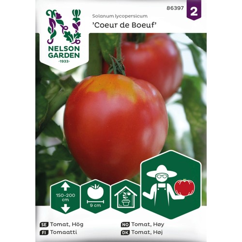 Tomat, Hög, Coeur de Boeuf Nelson Garden