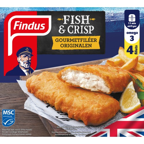 Fish & crisp gourmetfiléer 480g Findus