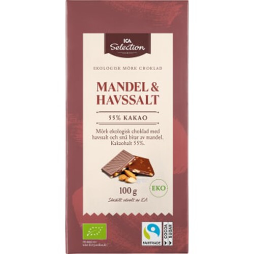 Choklad Mandel Havssalt 55% 100g ICA Selection