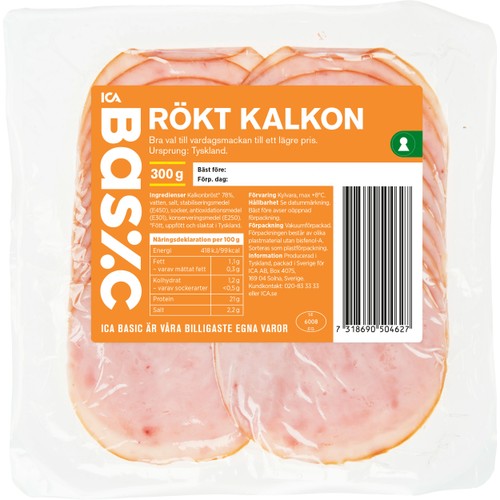 Rökt Kalkon 300g ICA Basic