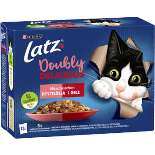 Kattmat Agail Doubly Delicious Mix Selection géle 12-p 1020g Latz