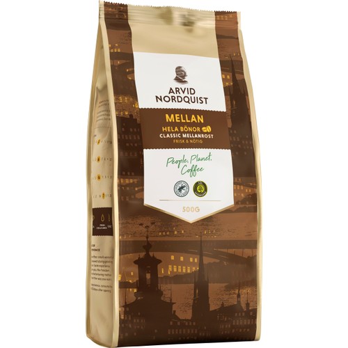 Kaffe Mellanrost Hela bönor 500g Arvid Nordquist