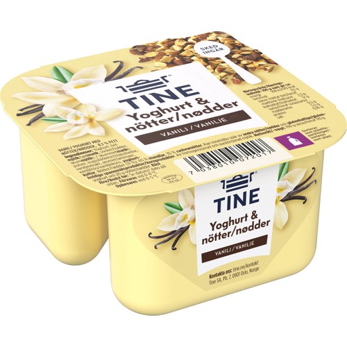 Yoghurt Vanilj & Nötter 8,1% 190g Tine