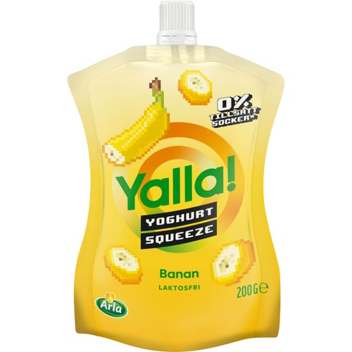 Drickyoghurt squeeze Banan Laktosfri 3% 200g Yalla