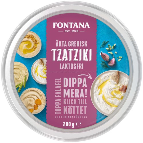 Tzatziki Äkta Grekisk Laktosfri 200g Fontana