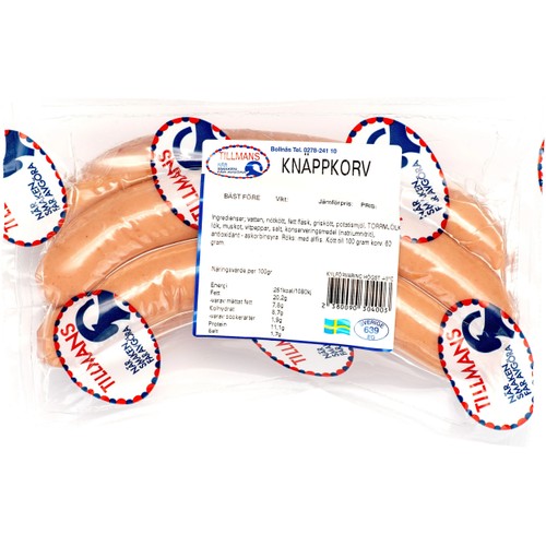 Knäppkorv Vacuumpaketerad ca 350g Tillmans Charkuteri