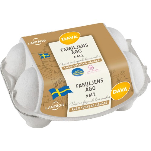 Ägg M/L Familjens frigående inomhus 6-p Lantägg