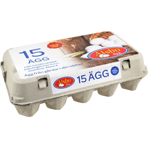 Ägg Frigående S 15-pack 750g Alsbo Ägg