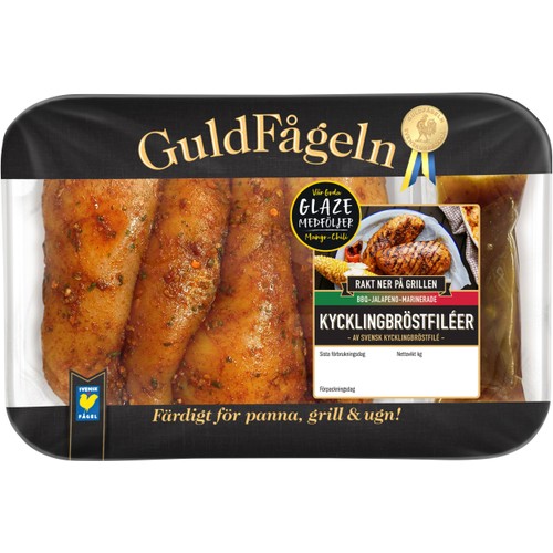 Kycklingbröstfilé Jalapeño BBQ ca 950g Guldfågeln
