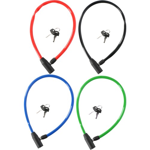 Cykellås kabel m 2 nycklar 4 sort