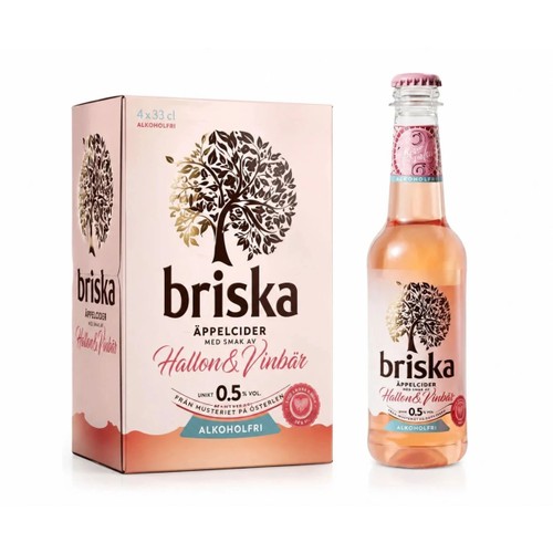 Briska Hallon/Vinbär Alkoholfri Hel Låda
