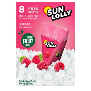 Isglass Hallon Ej fryst 8-p 480ml Sun Lolly