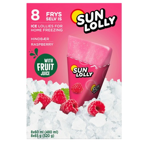 Isglass Hallon Ej fryst 8-p 480ml Sun Lolly