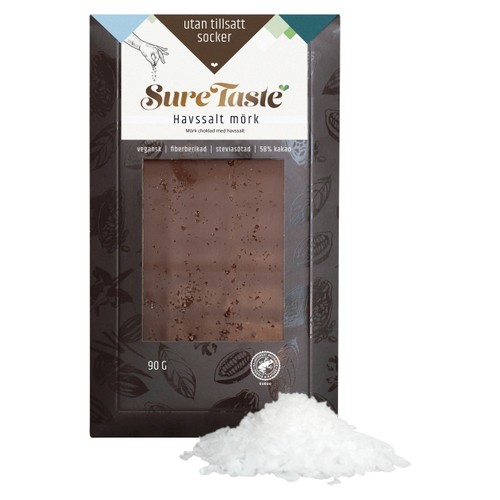 Chokladkaka Havssalt Mörk 90g Sure Taste