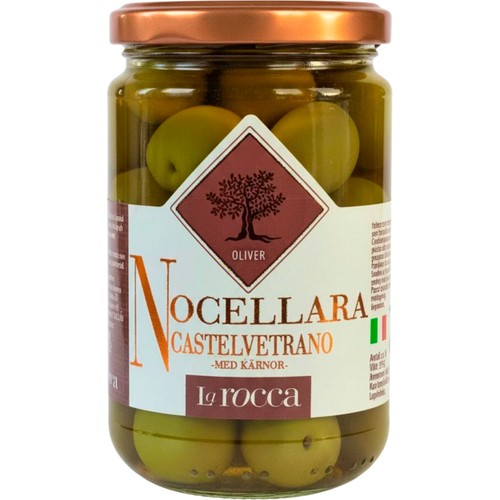 Oliver Nocellara Castelvetrano Med Kärnor 295g La Rocca