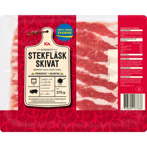 Stekfläsk Skivat 375g ICA