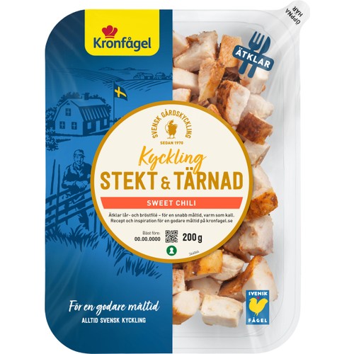 Kyckling Färsk Sweet Chili Stekt & Tärnad 200g Kronfågel