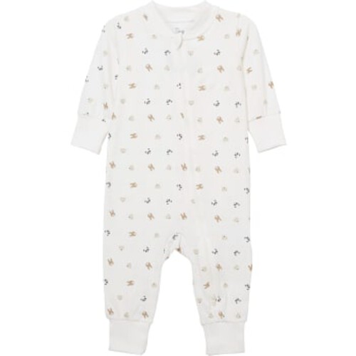 Babypyjamas vit djur strl 80 ICA I love eco