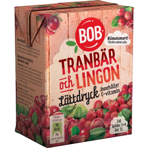 Lättdryck Lingon & tranbär Koncentrat 2dl BOB