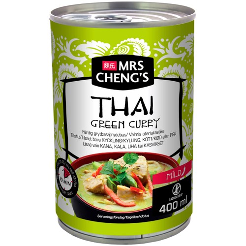 Grytbas Thai green curry Mild 400ml Mrs Chengs