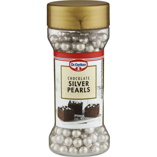 Bakdekoration Silver pearls Chocolate 52g Dr. Oetker