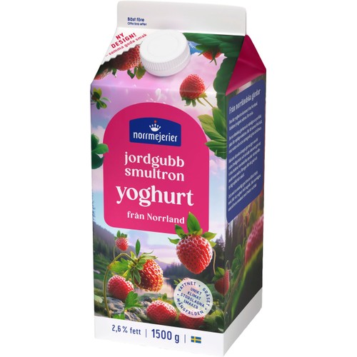 Fruktyoghurt Jordgubb Smultron 2.6% 1500g Norrmejerier