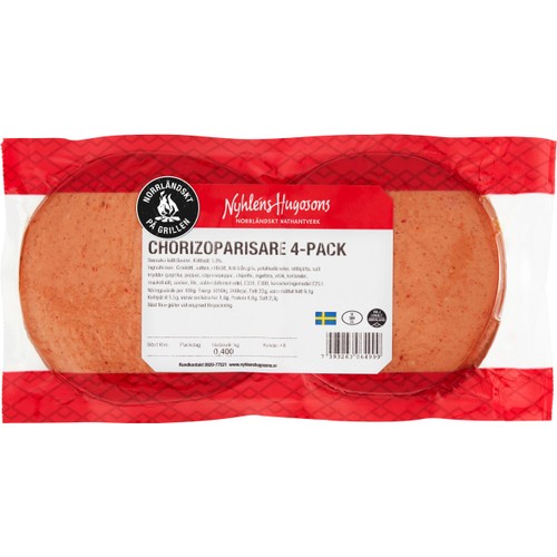Parisare Chorizo 400g Nyhlén Hugosons